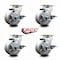 Service Caster 4 Inch V-Groove Semi Steel Swivel Caster Set with Roller Bearings and Brakes SCC SCC-20S420-VGR-TLB-4 - alternate 5